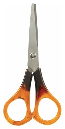 Ножницы STAFF "Basic" 140 мм, ручки под янтарь, ПВХ чехол с европодвесом, 236936