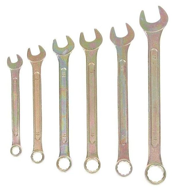 Набор ключей комбинированных в холдере тундра, хромированные, 8 - 17 мм, 6 шт. 878109
