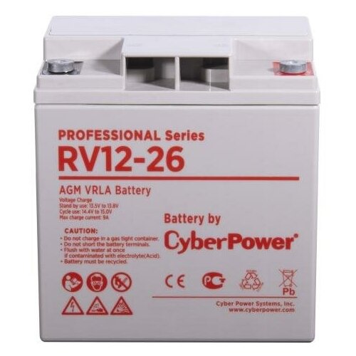 Battery CyberPower Professional series RV 12-26 / 12V 26 Ah аккумуляторная батарея ps cyberpower rv 12 26 12 в 26 ач battery cyberpower professional series rv 12 26 12v 26 ah