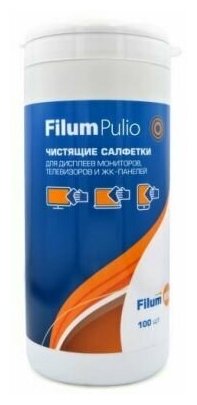 Салфетки Filum Pulio CLN105-ICD для дисплеев мониторов, телевизоров и ЖК-планшетов, 100 шт