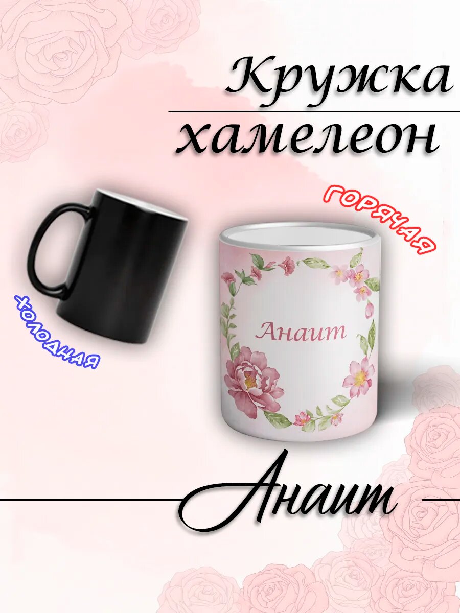 Кружка хамелеон именная Анаит женская подарок