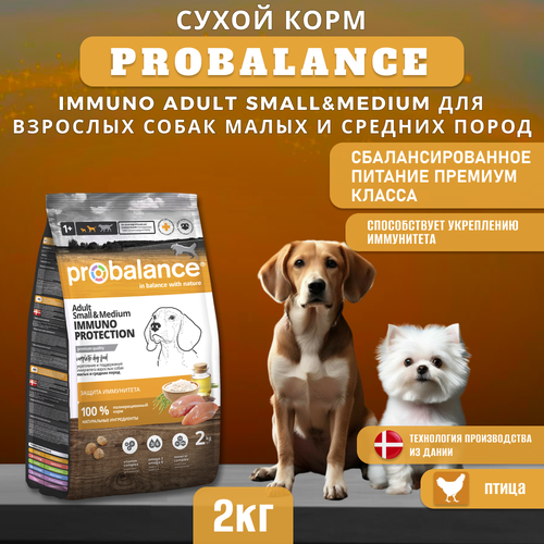 Сухой корм ProBalance Immuno Adult Small&Medium для взрослых собак малых и средних пород, 2 кг