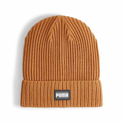 фото Кепка бини puma ribbed classic cuff beanie для взрослых и детей, размер onesize, горчичный