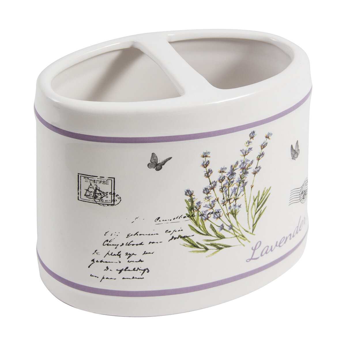 Подставка для зубных щеток Рыжий кот Лаванда керамика 124 x 7 x 112 см