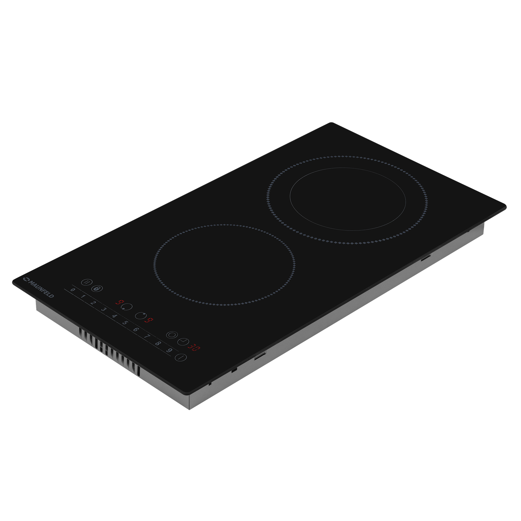 Варочная поверхность MAUNFELD EVCE292SDPBK, стеклокерамика, 2 конфорки, черная — фото 1