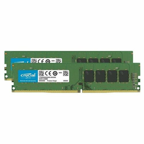 Память Crucial для настольных ПК DDR4 2X16 ГБ 3200 МГц 12 В ОЗУ для ПК 288-контактная без ECC без буферизации 4400₽