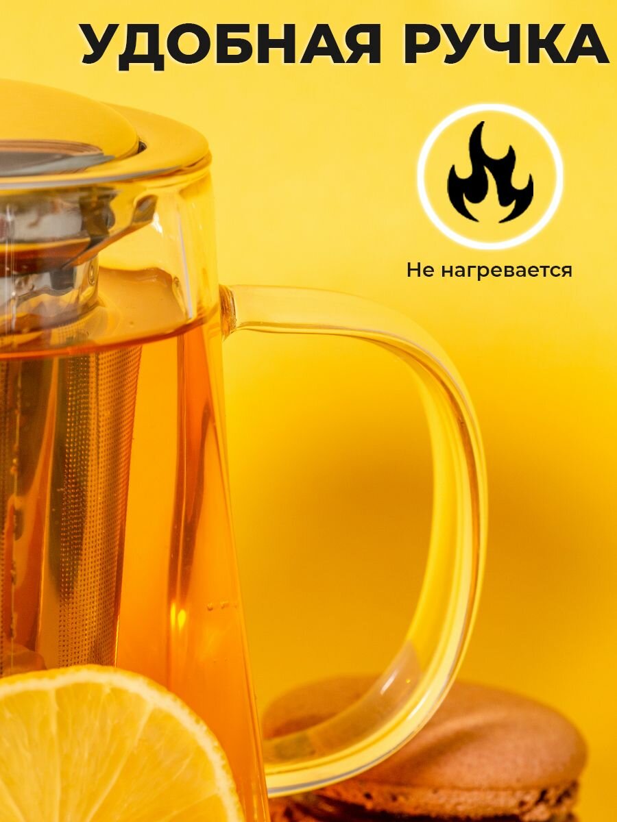 Заварочный чайник Пирамида 950 мл "Thermoglass" — фото 1