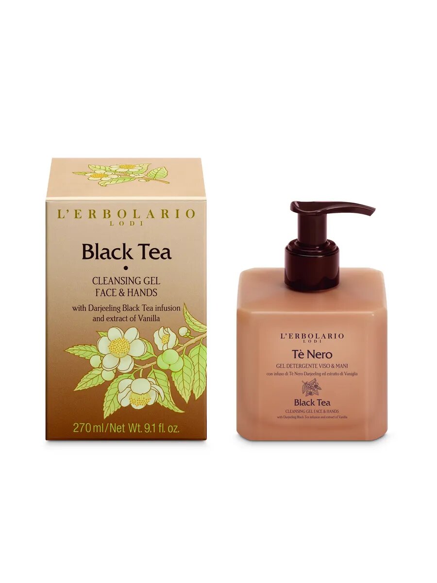 Гель для лица и рук L'ERBOLARIO Black Tea, с ароматом амбры и ванили, 270мл