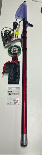 Изображение товара Удочка Shimano, 6 метров, с катушкой, карбоновая, красная, быстрая, 15-40 грамм в комплекте поплавки 3 шт крючки набор грузило чехол.