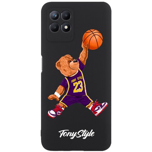 Черный силиконовый чехол для Realme 8i Tony Style баскетболист с мячом