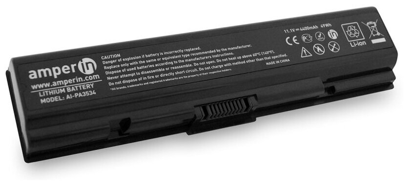 Аккумуляторная батарея Amperin для ноутбука Toshiba A200 A215 A300 11.1v 4400mah AI-PA3534