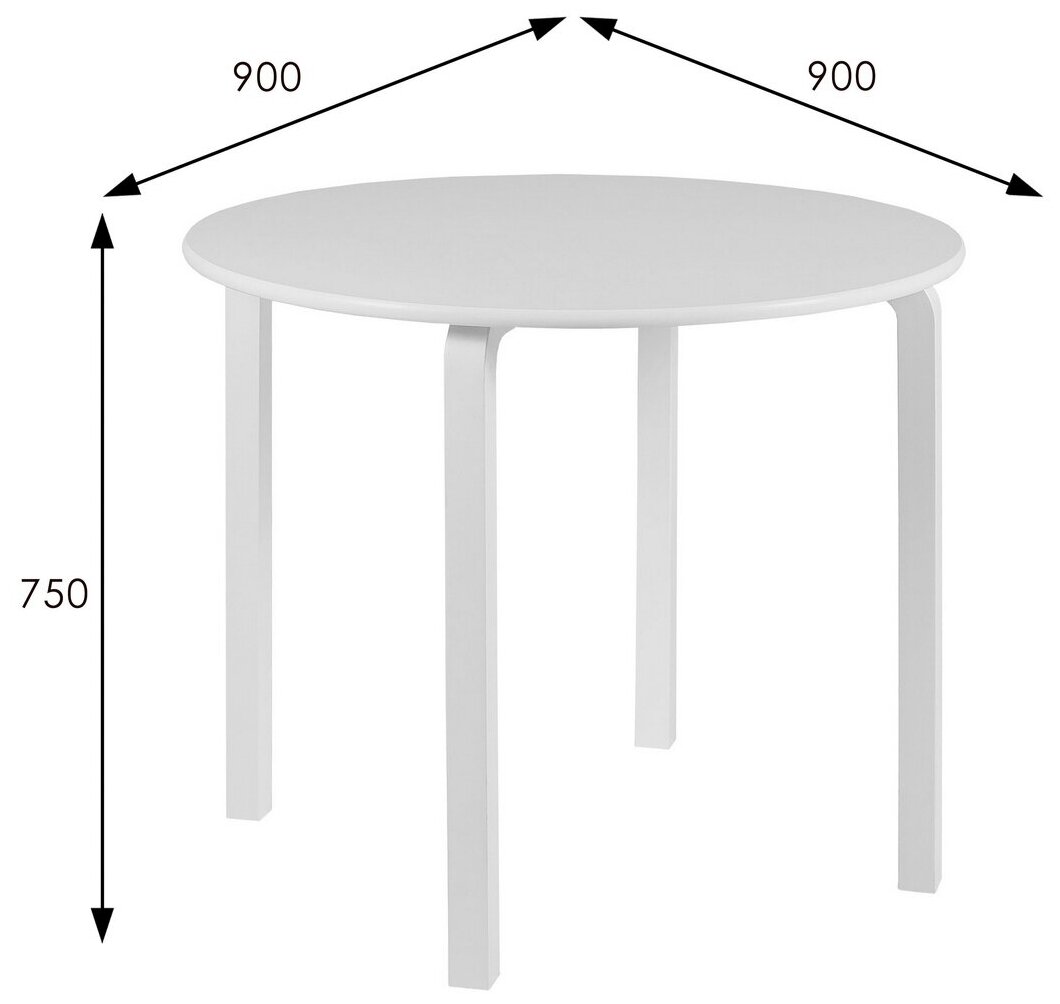 Стол обеденный круглый Голд белый ( кухонный, лофт ) - фотография № 3