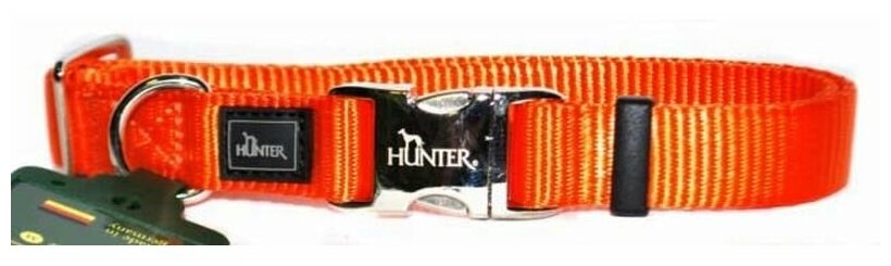 Hunter ошейник для собак ALU-Strong L (45-65 см) нейлон с металлической застежкой оранжевый - фотография № 3