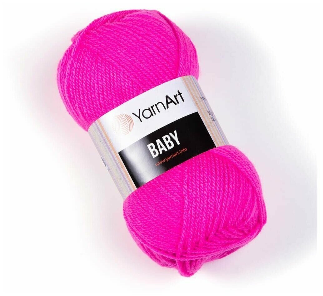 фото YarnArt Пряжа "Baby" 100% акрил 150м/50гр (174 розовый неон)