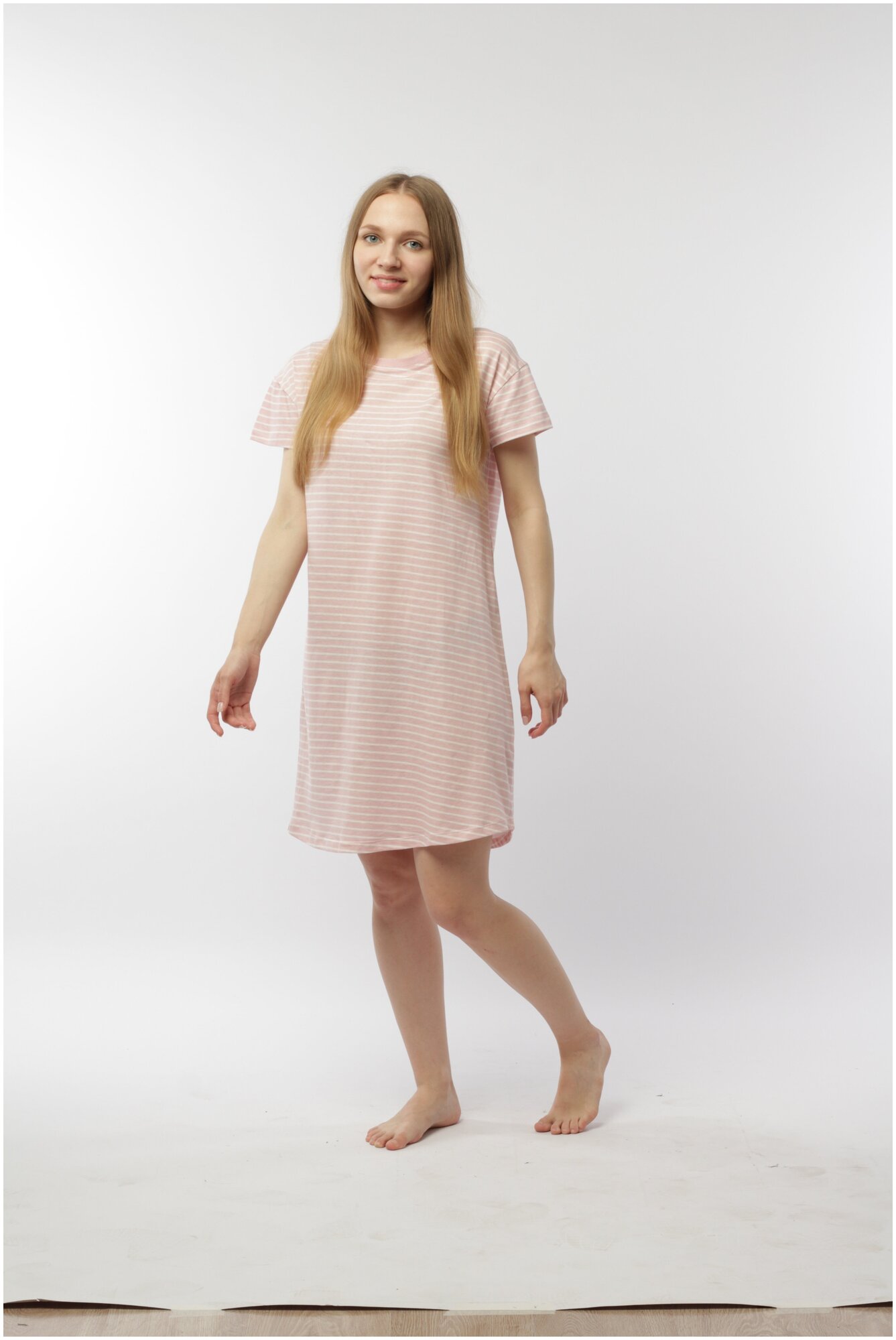 Ночная сорочка женская из хлопка Цвет розовый, размер 50-52 - фотография № 3