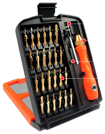 Универсальный набор инструментов отверток с битами 36 в 1 для ремонта дома и автомобиля