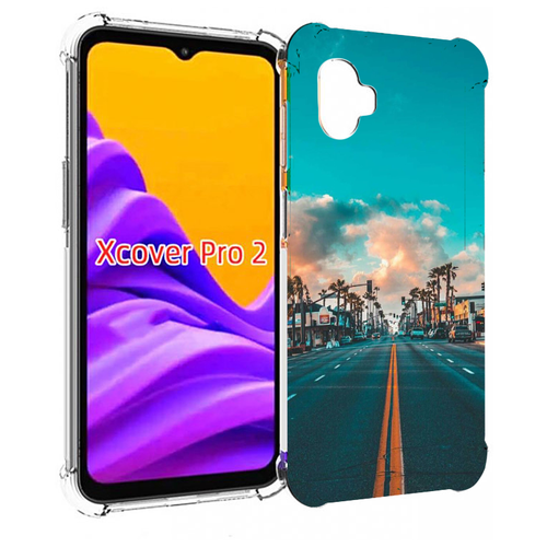 Чехол MyPads дорога-в-лос-анджелес для Samsung Galaxy Xcover Pro 2 задняя-панель-накладка-бампер