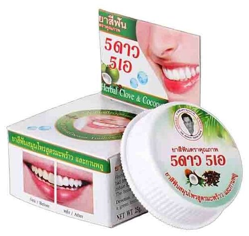 5 Star Cosmetic Зубная паста травяная с экстрактом Кокоса 25 гр