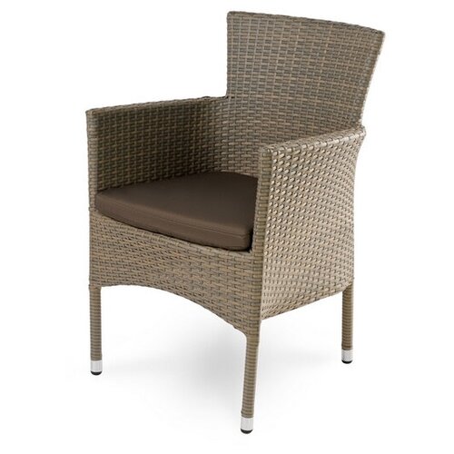Садовое кресло AROMA, светло-коричневое, алюминиевый каркас, плоское плетение.