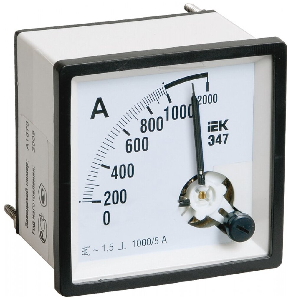 Амперметр Э47 2000/5А 72х72 AC включение через трансформатор (класс точности 1.5) (IPA10-6-2000-E)