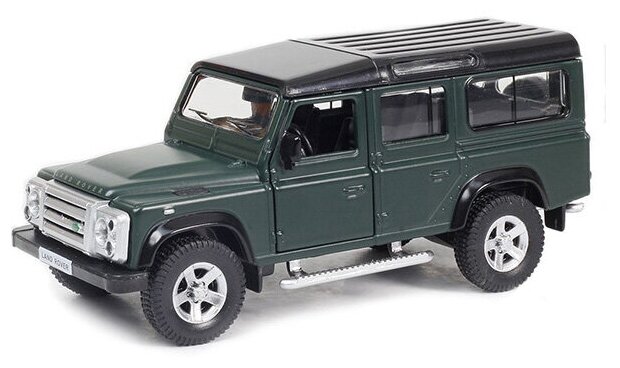 Металлическая инерционная машинка Land Rover Defender, 1:32 темно-зеленая