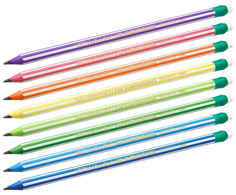 Карандаш чернографитовый BIC Evolution Stripes с ластиком