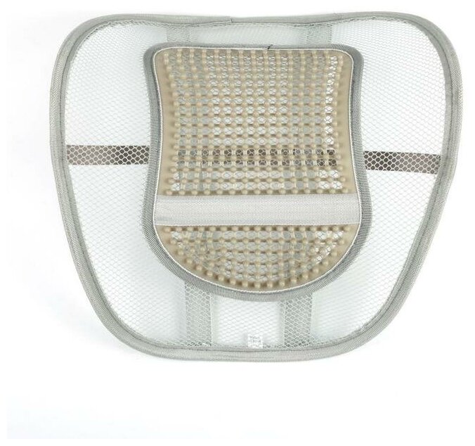 Ортопедическая спинка на сиденье с вертикальным массажером на сиденье 38x39 см серый