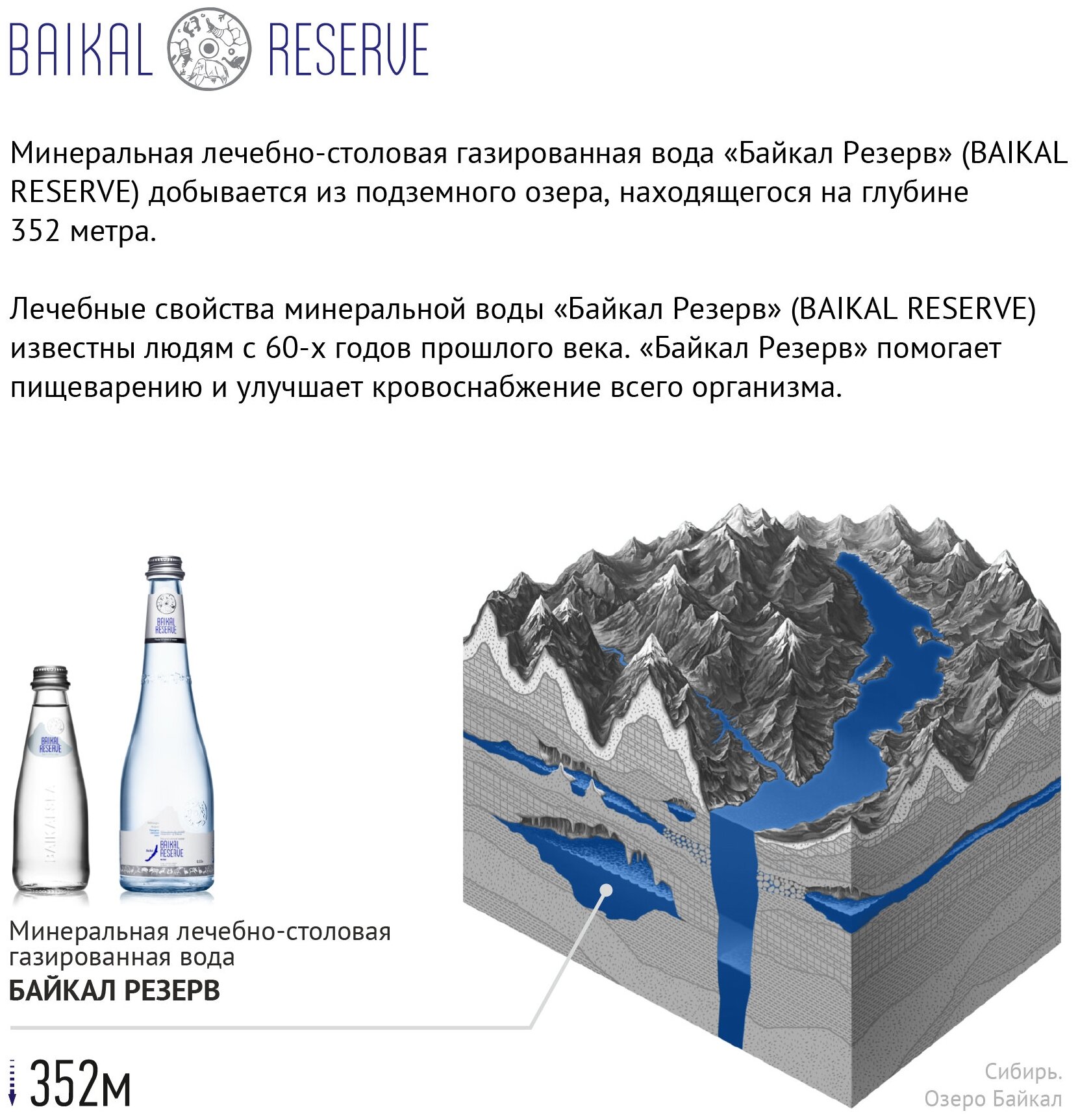 Минеральная вода "Байкал Резерв" (Baikal Reserve), леч-стол.. газ.,0.25 л, стекло - фотография № 11