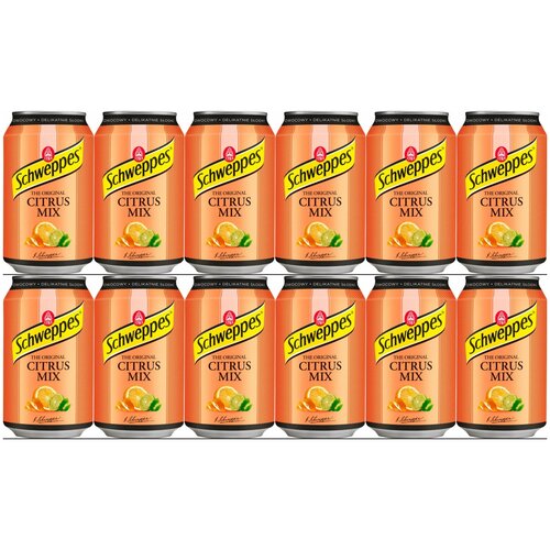 Газированный напиток Schweppes Citrus Mix (Швепс Цитрусовый Микс) 0.33 л ж/б упаковка 12 штук (Польша)