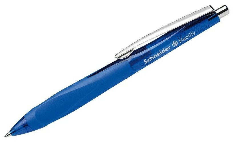 Ручка шариковая автоматическая Schneider "Haptify" синяя, 1 мм, грип (135303)