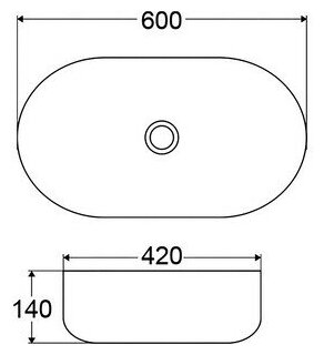 Раковина накладная BelBagno BB1084-H301, 60см - фото №2