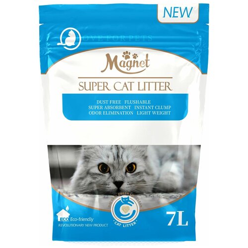 Organic team растительный комкующийся наполнитель для кошачьего туалета, из маниоки, желтый 7 л