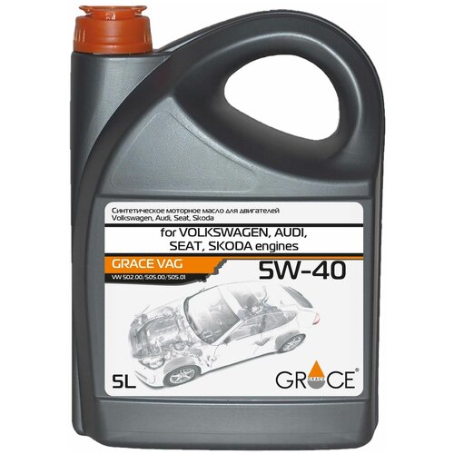 Синтетическое моторное масло Grace Lubricants VAG 5W-40, 5 л