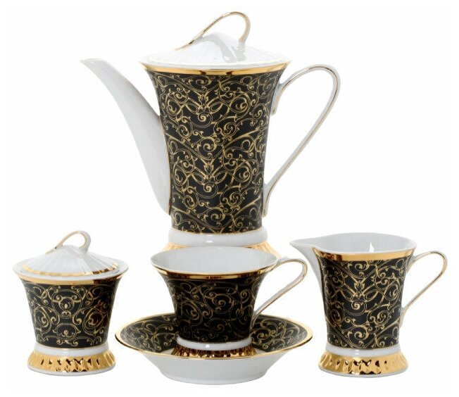 Чайный сервиз 6 персон 15 предметов Светлана, Золотой орнамент