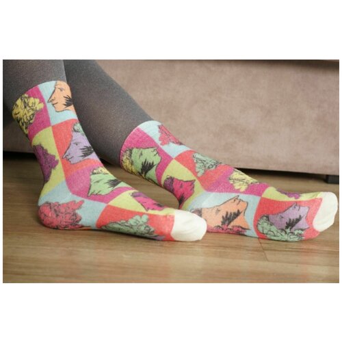 фото Носки шерстянки, размер 39/42, красный, желтый, белый