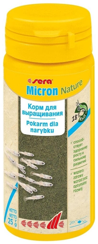 Корм гранулированный для мальков Sera Micron Nature, 25 гр