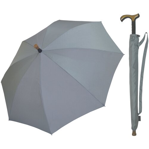 Зонт-трость MIZU, серый зонт трость mizu черный