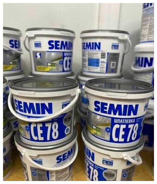 Изображение Шпатлевка SEMIN СЕ 78 (для швов, серая крышка) 8 кг, готовая, полимерная