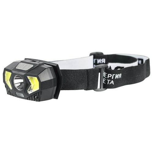 фото Фонарь светодиодный налобный gb-608 на батарейках 3xaaa 5вт 7 реж. черн. | код б0052319 | эра (5шт. в упак.)