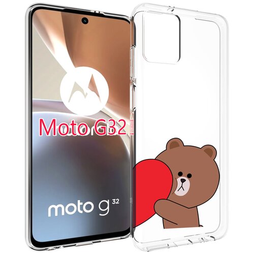 Чехол MyPads медвежонок детский для Motorola Moto G32 задняя-панель-накладка-бампер чехол mypads милый поросенок детский для motorola moto g32 задняя панель накладка бампер