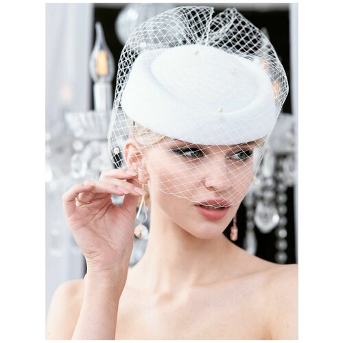 Шляпка с вуалью, вуалетка, вуалетка белая, вуалетка шляпка, шляпка таблетка, шляпка женская, вечерняя шляпка, ободок шляпка