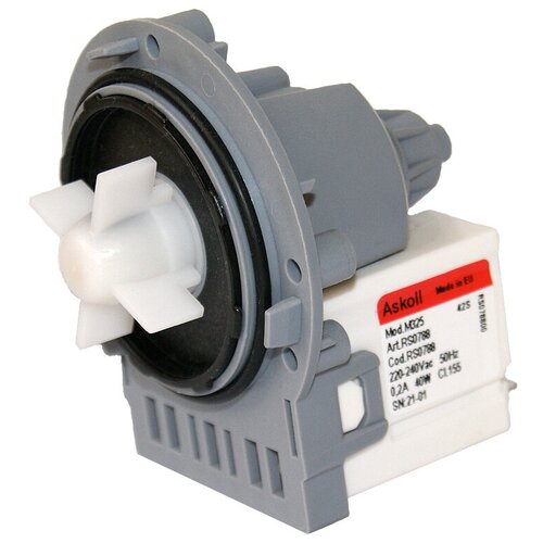 M2002 Сливной насос Askoll 40W (медная обмотка) для стиральных машин Samsung, LG, AEG, Indesit, Ariston и др.