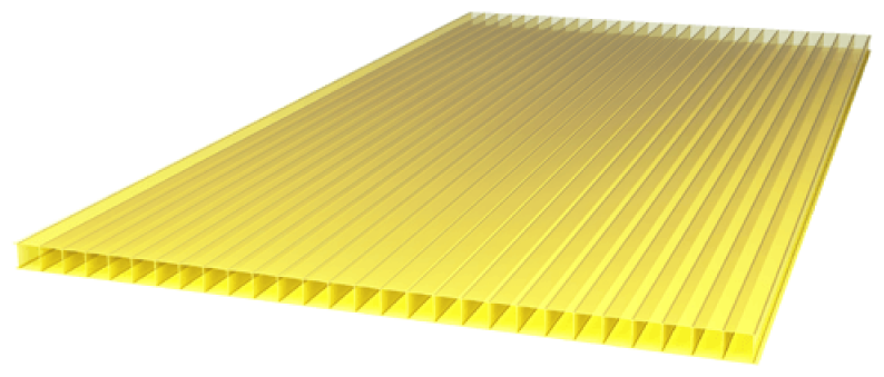 Сотовый поликарбонат 4 мм ULTRAMARIN желтый 2,1 х 6 м