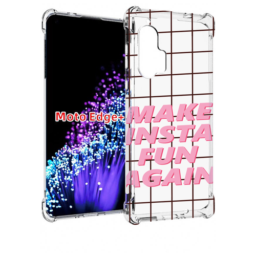 Чехол MyPads розовая-надпись-про-инст для Motorola Edge+ Plus задняя-панель-накладка-бампер