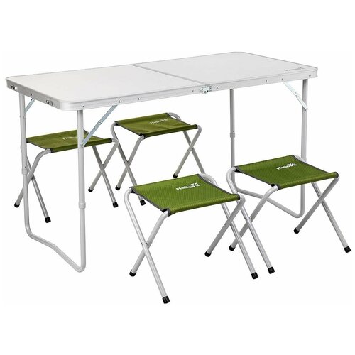Набор мебели (сталь) стол+4 табурета (чехол/Velcro) Green (Т-FS-21407+21124-SG-1) Helios пр-во Тонар