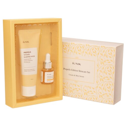 iUNIK Набор витаминная ночная маска для лица с прополисом + Витаминная сыворотка с прополисом iU28