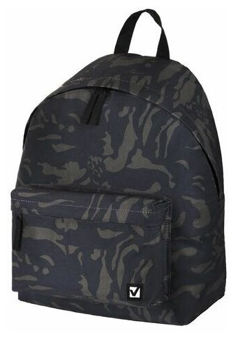 Рюкзак BRAUBERG сити-формат универсальный, "Black camouflage", черный, 41х32х14 см, 225367