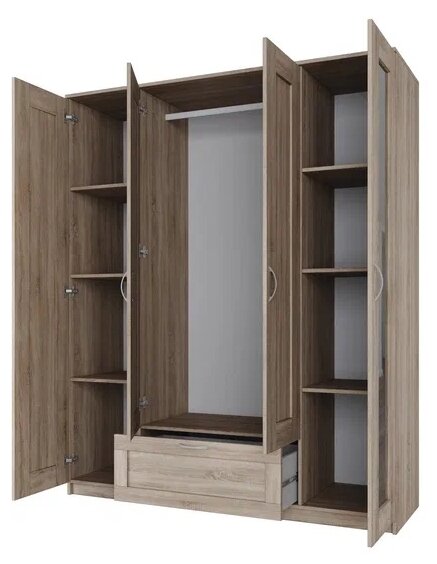 Сириус шкаф комбинированный "4 двери и 1 ящик сонома RU (с 2 зеркалами)" - фотография № 3