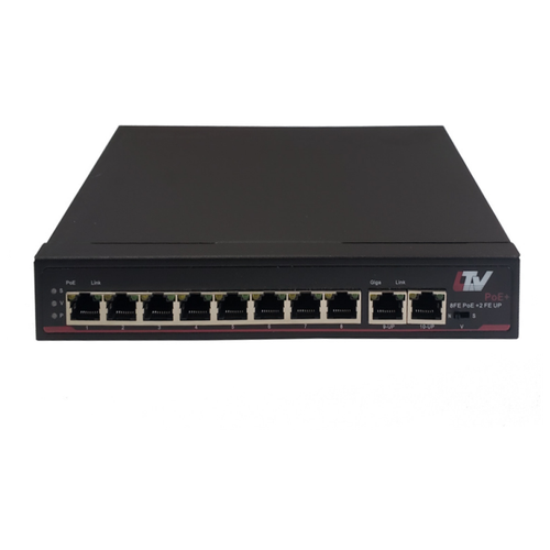 LTV-2S08F2U-P, 8-портовый POE коммутатор Ethernet