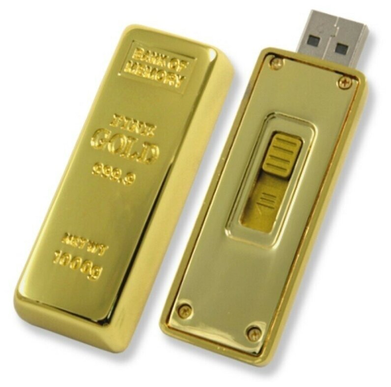 Подарочный USB-накопитель СЛИТОК ЗОЛОТА 60 мм